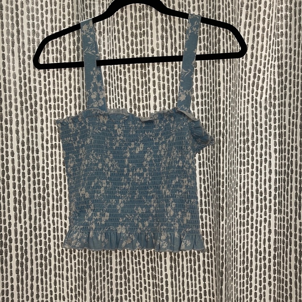 Blue Ruched Top